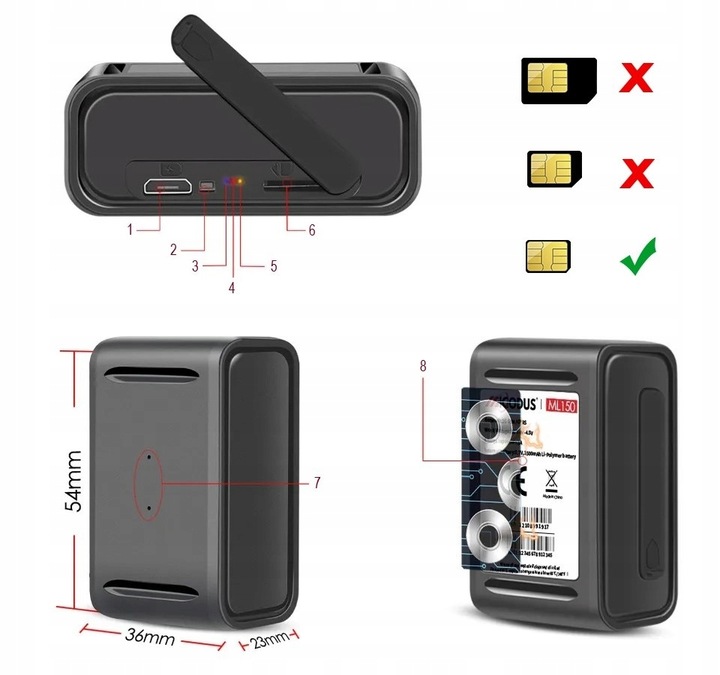 MINI LOKALIZATOR POJAZDU GPS PODSŁUCH ŚLEDZENIE MOCNY MAGNES BEZ ABONAMENTU