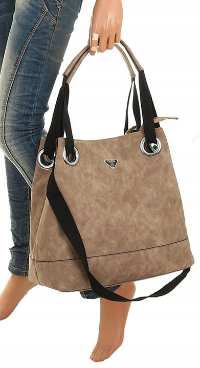 Torebka Damska Worek Modna Listonoszka Pojemna Torba na Ramię YD8904 Soil