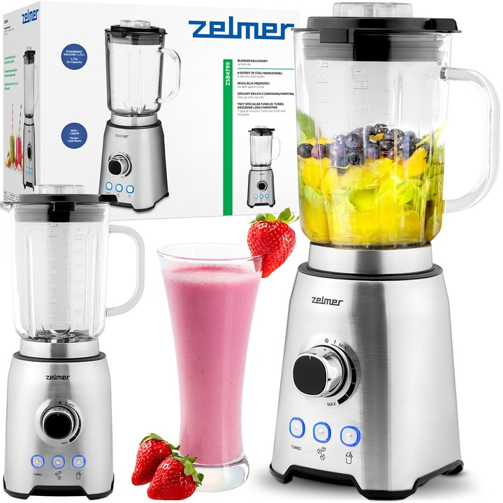 BLENDER KIELICHOWY ZELMER DO KOKTAJLI KRUSZY LÓD MIKSUJE SZKLANY 1200W