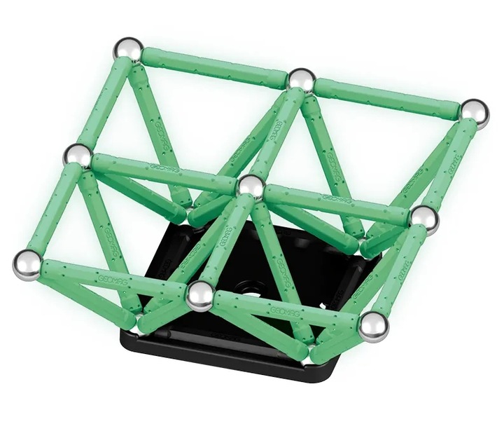KLOCKI MAGNETYCZNE DLA DZIECI GEOMAG GLOW RECYCLED 60 ELEMENTÓW EDUKACYJNE