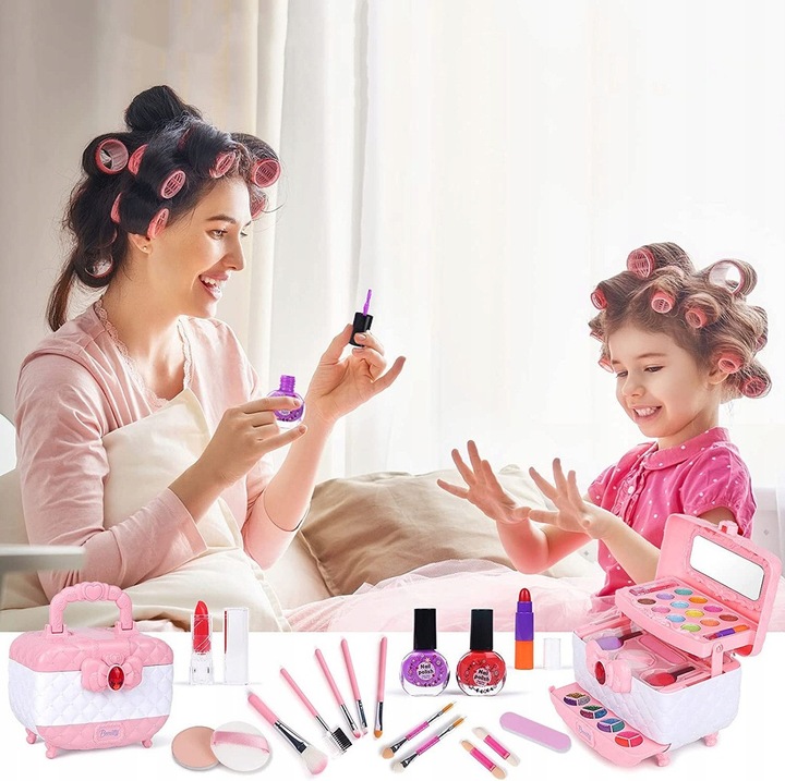 KUFEREK KOSMETYKÓW ZESTAW DO MAKIJAŻU I PAZNOKCI MAKEUP DLA DZIECI PREZENT