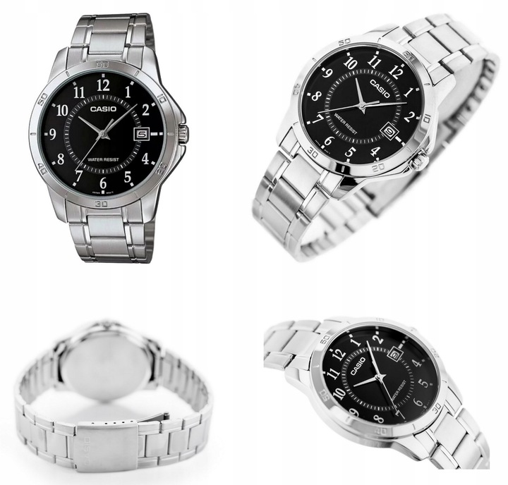 ZEGAREK MĘSKI CASIO VIRION datownik stalowy + BOX + GRAWER