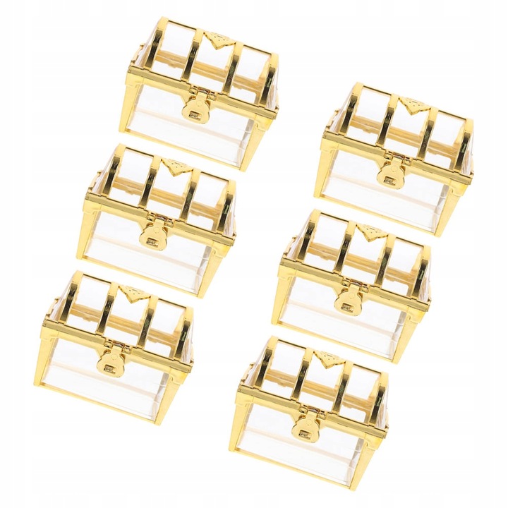 6 SZTUK PLASTIKOWE PUDEŁKO NA SKARBY SKRZYNIA SKARBÓW ETUI SKRZYNIA