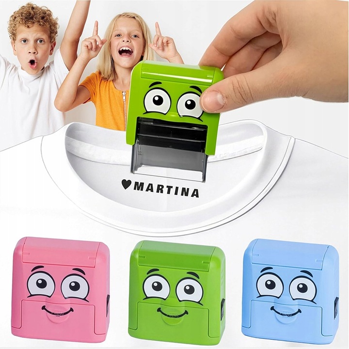 PIECZĄTKA COLOP IMIENNA do znakowania UBRAŃ ODZIEŻY dla DZIECI z IMIENIEM