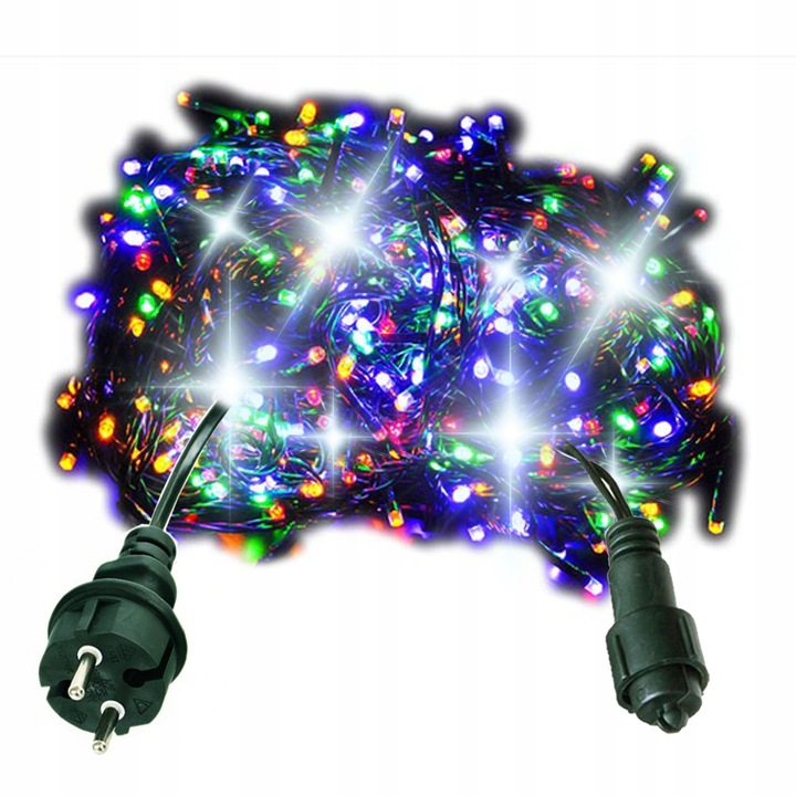 LAMPKI CHOINKOWE 1000 LED ZEWNĘTRZNE STAŁE FLASH GRUBY KABEL KURTYNA MULTI