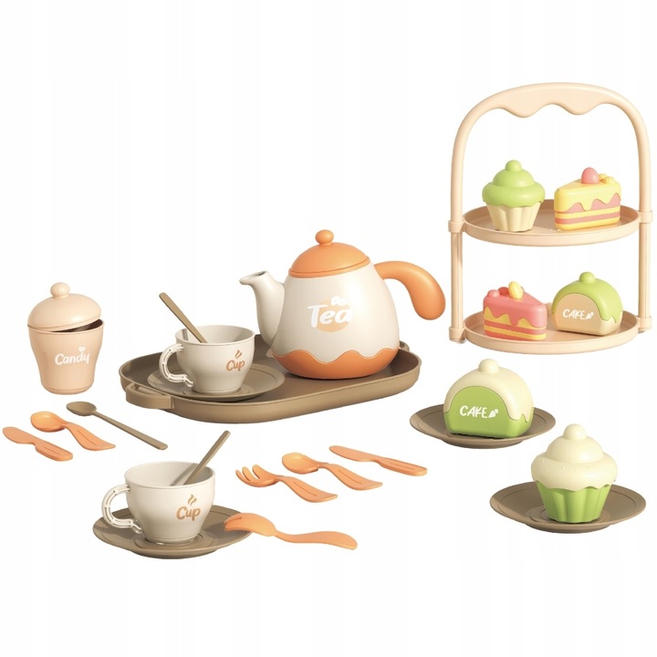 SERWIS ZESTAW DO HERBATY KAWY DESER FILIŻANKI AKCESORIA 25 EL. WOOPIE