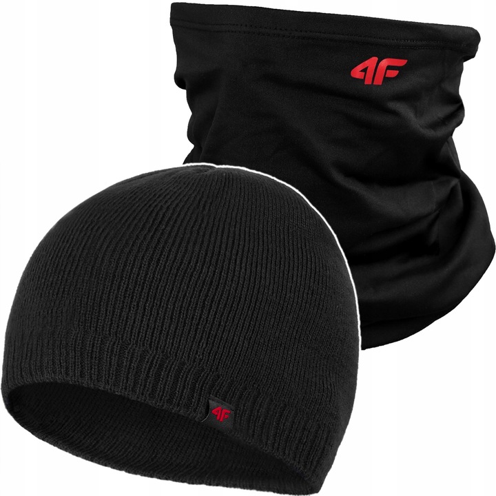 4F KOMPLET CZAPKA MĘSKA DAMSKA + KOMIN CHUSTA SZAL JESIENNY ZIMOWY KZ10