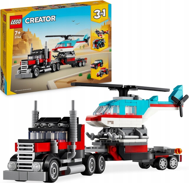 LEGO Creator 31146 Ciężarówka z platformą i helikopter 3w1