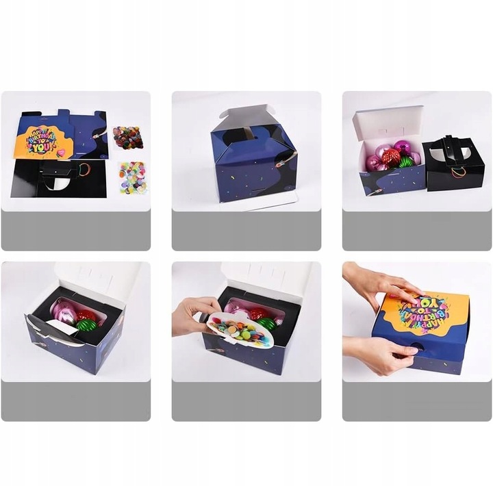 PUDEŁKO OZDOBNE PREZENTOWE DIY NIESPODZIANKA WYBUCH URODZINY +2X KONFETTI
