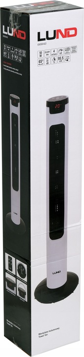 WENTYLATOR KOLUMNOWY LUND 95,5CM 50W WIATRAK PODŁOGOWY STOJĄCY LED +PILOT