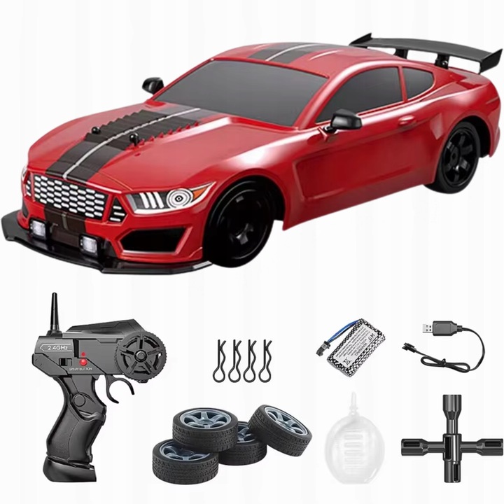 AUTO ZDALNIE STEROWANY DRIFT DUZY SAMOCHÓD NA PILOTA 2.4Gz RC LED DYM 4x4