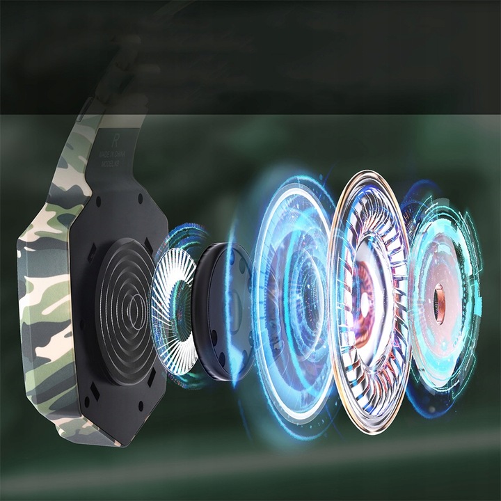 ONIKUMA K8 CAMO SŁUCHAWKI GAMINGOWE NAUSZNE PRZEWODOWE Z MIKROFONEM RGB
