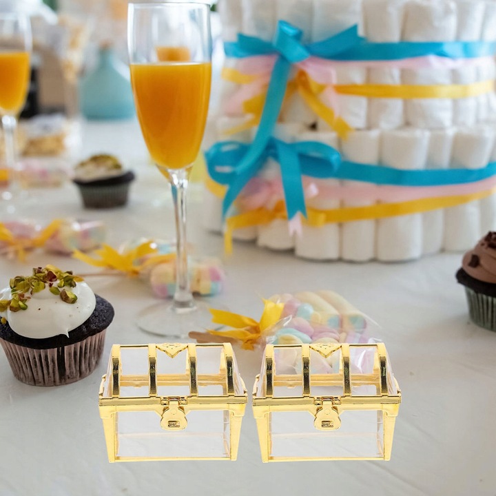 6 SZTUK PLASTIKOWE PUDEŁKO NA SKARBY SKRZYNIA SKARBÓW ETUI SKRZYNIA