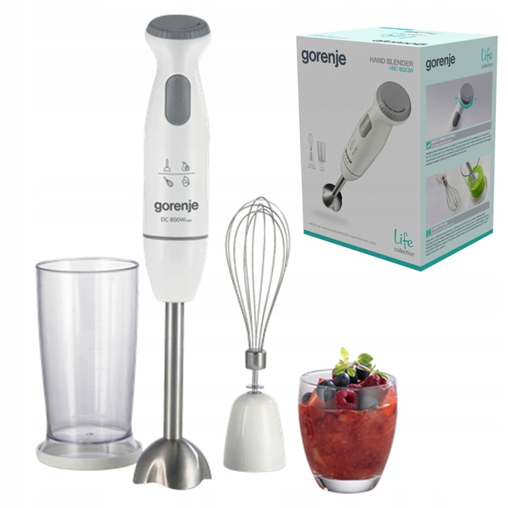 Blender ręczny Gorenje HBC802QW biały rozdrabniacz ubijanie miksuje 800W
