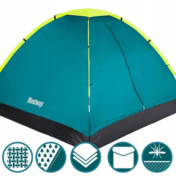 Namiot Turystyczny Kempingowy 2-3 Osobowy 210x210cm + Torba Bestway 68085