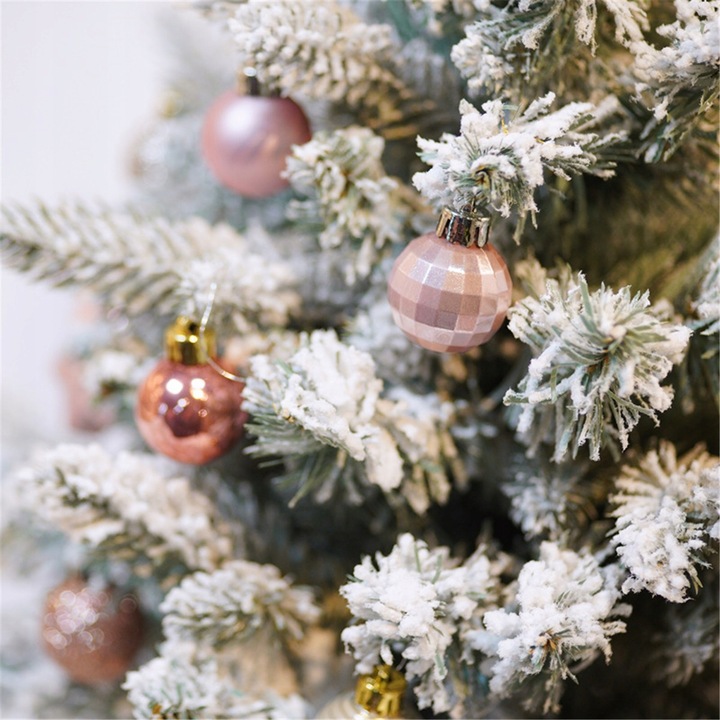 ZESTAW 33 BOMBEK CHOINKOWYCH 9 WZORÓW 3-4.3CM ZŁOTE ŚWIĄTECZNE OZDOBY