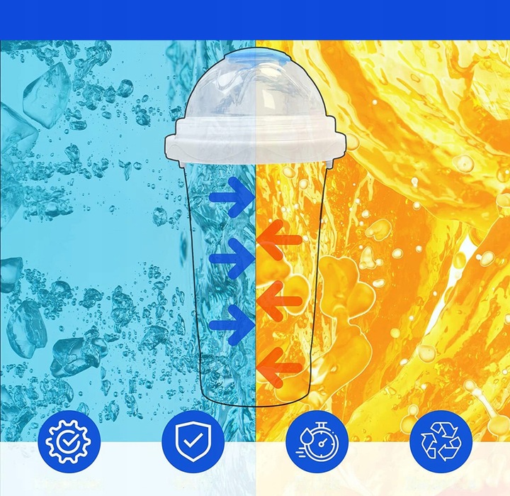 KUBEK DO ROBIENIA LODÓW GRANITY SORBETÓW SLUSHY MROŻONYCH NIEBIESKI