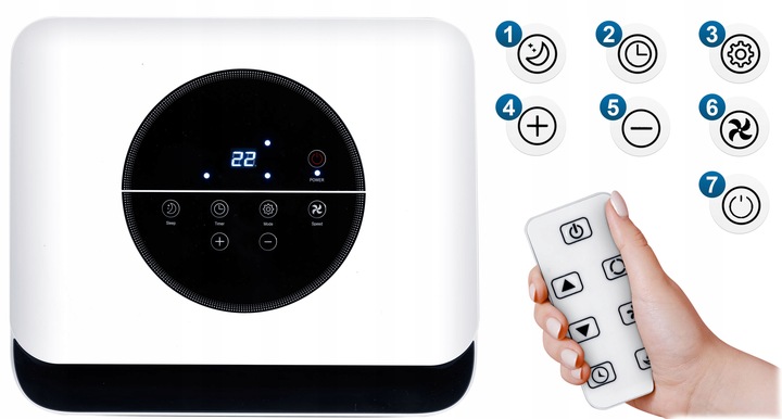 Klimatyzator Przenośny 2,9kW WiFi Osuszacz 40m2 26l BD-580