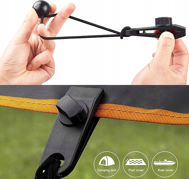 10X KLIPS DO PLANDEKI, ZACISK MARKIZY DO NAMIOTÓW, KLIPSÓW DO PLANDEKI