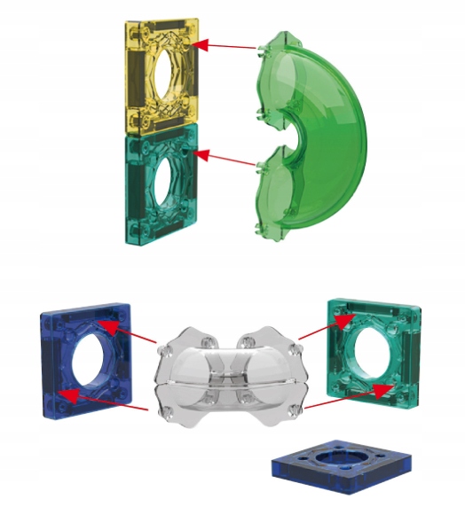 Magnetyczne Klocki Konstrukcyjne DIY 3D Tor Kulkowy Święcący 73 ELEMENTY