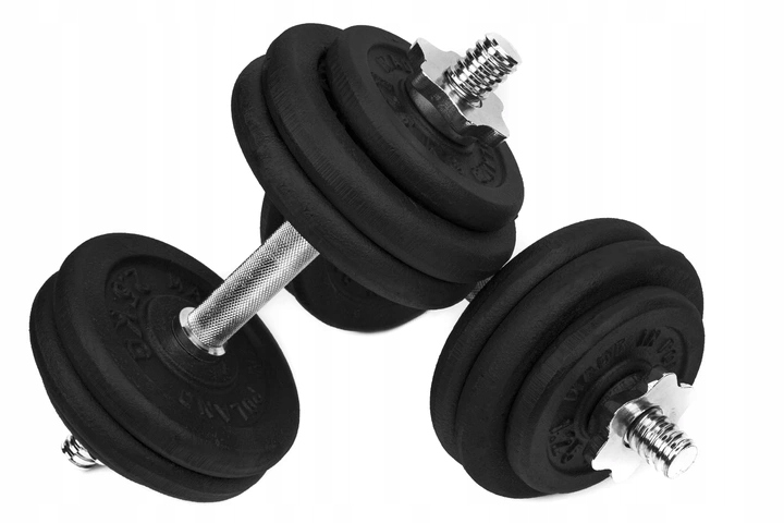 HANTLE ŻELIWNE 2x15kg gryfy 28mm talerze obciążenie regulowane zestaw 30kg