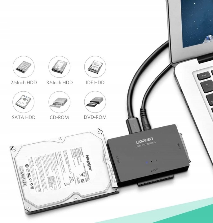Adapter MOSTEK Dysków USB 3.0 SATA IDE 2,5 3,5 "