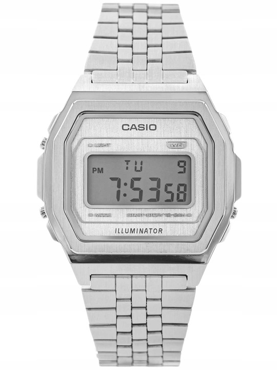 ZEGAREK CASIO A1000A-7EF VINTAGE RETRO SREBNY NA BRANSOLECIE