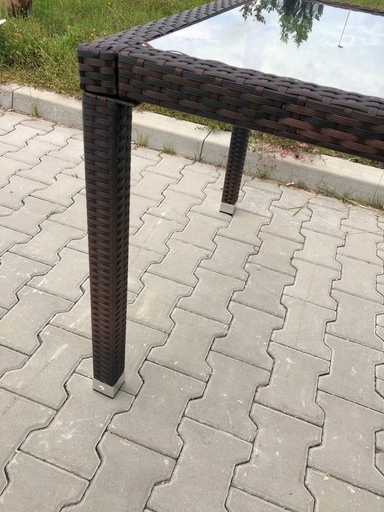 Duży STÓŁ na 8 osób TECHNORATTAN SZKŁO 190cm