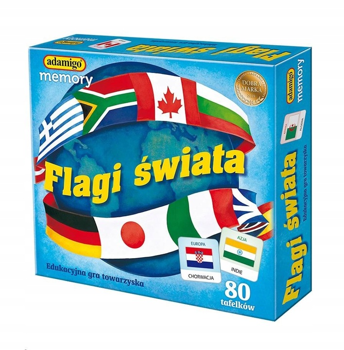 FLAGI ŚWIATA MEMORY GRY NA LOGICZNE MYŚLENIE GEOGRAFIA Adamigo