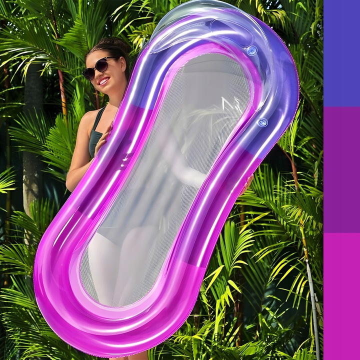 MATERAC DMUCHANY Z SIATKĄ DO PŁYWANIA LEŻAK PLAŻOWY NA BASEN HAMAK WODNY