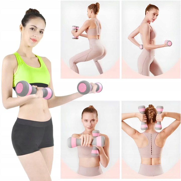 Hantle Ciężarki Regulowane Hantelki Fitness 2x2kg Do Ćwiczeń Dla Kobiet 3w1
