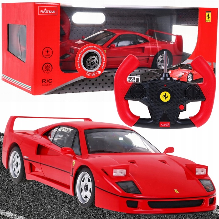 SAMOCHÓD ZDALNIE STEROWANY WYŚCIGOWY FERRARI F40 1:14 AUTKO NA PILOTA R/C