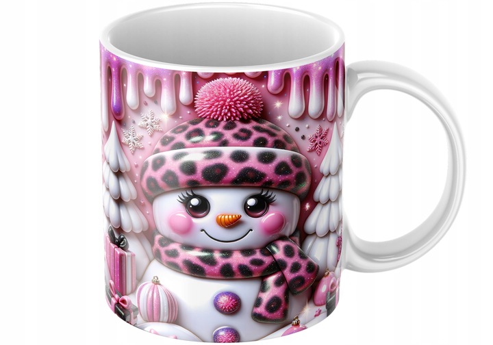 Świąteczny Kubek 3D Bałwanek - Idealny Na Prezent - NOWOŚĆ - HIT Bałwanek