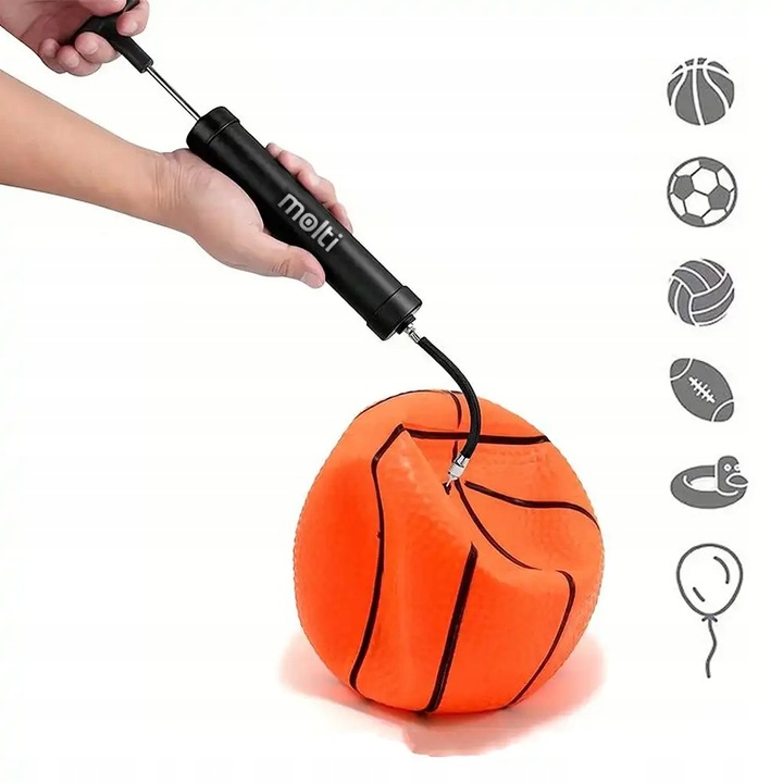 POMPKA RĘCZNA DO POMPOWANIA PIŁEK + WĘŻYK ELASTYCZNY IGŁY UNIWERSALNA MOCNA