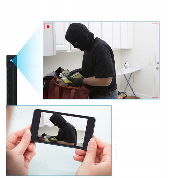 MINI KAMERA SZPIEGOWSKA ELASTYCZNA WIFI JAK GUZIK APLIKACJA DETEKCJA RUCHU