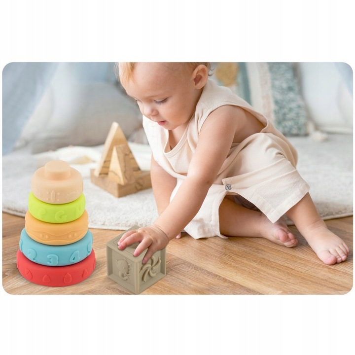 ZABAWKA DO KĄPIELI 24 ELEMENTY MONTESSORI KLOCKI SORTER DLA DZIECI PREZENT