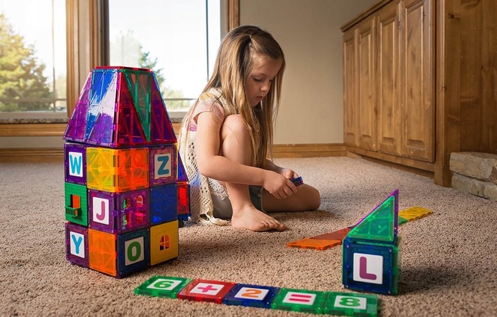 PLAYMAGS KLOCKI MAGNETYCZNE KONSTRUKCYJNE 3D EDUKACYJNE DLA DZIECI 32 EL