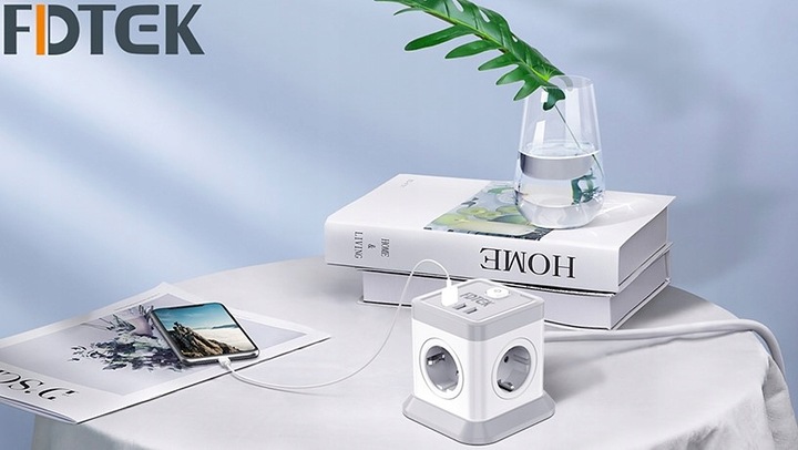 LISTWA ANTYPRZEPIĘCIOWA KOSTKA OCHRONNA 7w1 !! 4 GNIAZDKA + 3 USB JAKOŚĆ !!