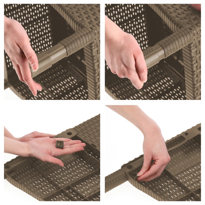 FOTEL OGRODOWY ALLIBERT KRZESŁO + PODUCHA BEŻOWY