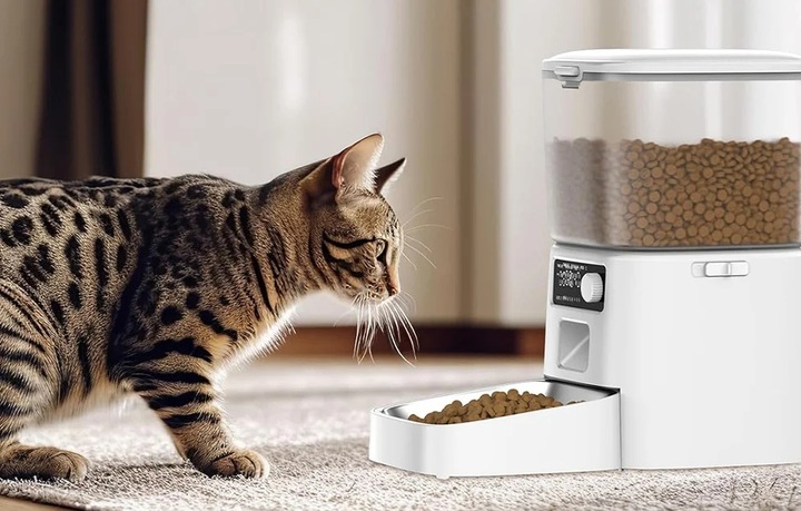 Oneisall Automatyczny Dozownik Miska Karmy Dla Psa Kota Biały 1.2 Podajnik