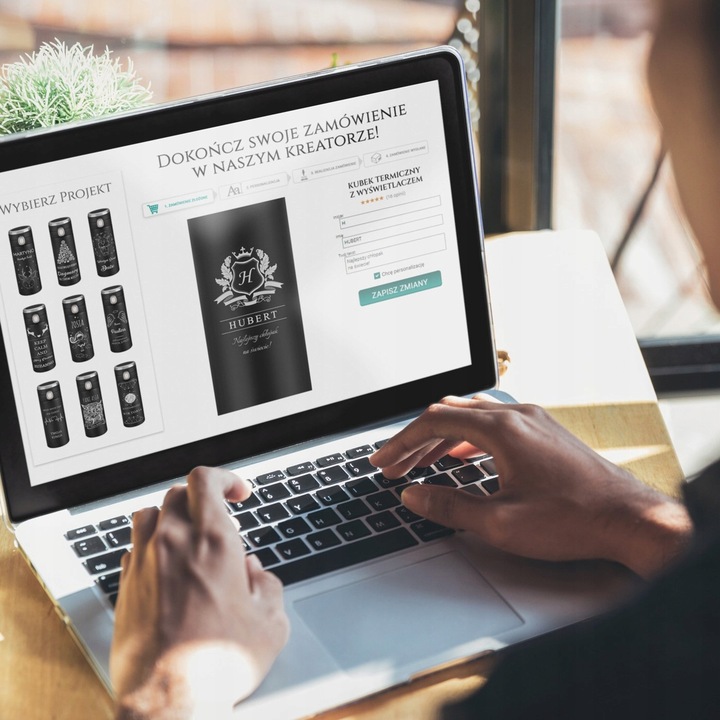 Kubek Termiczny z Grawerem Termos z Wyświetlaczem do Kawy Samochodu 400ml