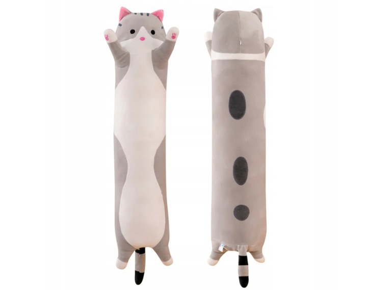 Długi Kotek Kot Maskotka Szara Poduszka Pluszak 150 cm XL Idealny Prezent