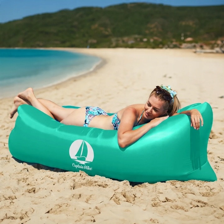 WYTRZYMAŁY Materac DMUCHANY Lazy Bag Leżak NA PLAŻĘ AIR SOFA Captain Mike