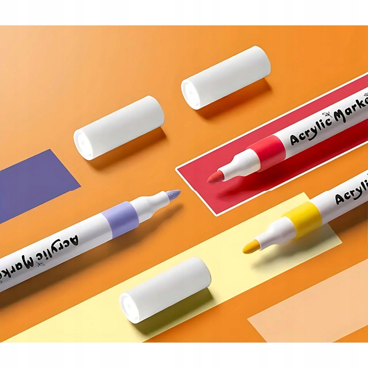 MARKERY AKRYLOWE PISAKI do KAMIENI UBRAŃ FLAMASTRY MAZAKI WODOODPORNE 24szt