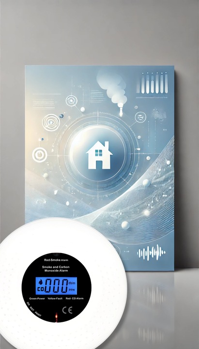 CZUJNIK CZADU DYMU TLENKU WĘGLA 2W1 CERTYFIKOWANY BEZPRZEWODOWY GŁOŚNY 85dB