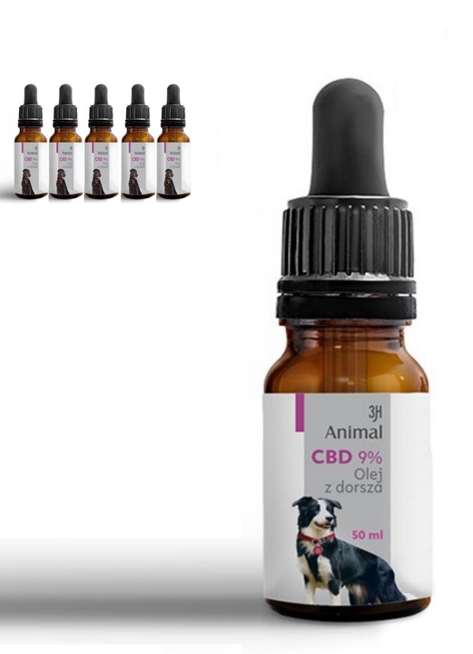 CBD 9% OLEJEK KONOPNY DLA PSÓW PSA KOTÓW KOTA 50ml FULL SPECTRUM CERTYFIKAT