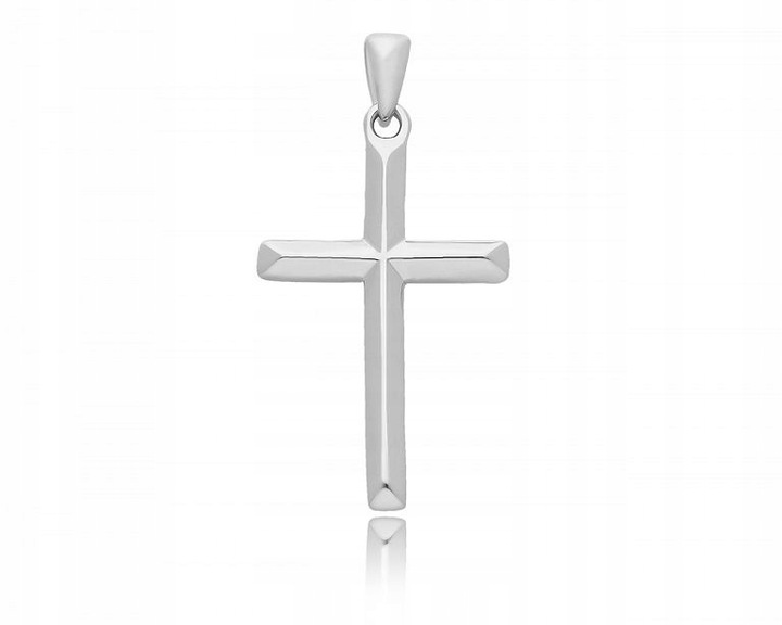 Krzyżyk Srebrny Męski Gładki Krzyż Na Łańcuszek pr.925