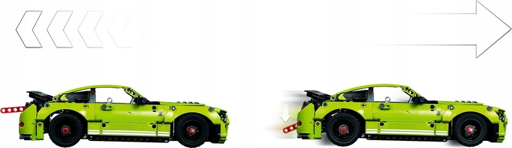 LEGO TECHNICS Samochód Ford Mustang Shelby + 2x silnik Pull&Back
