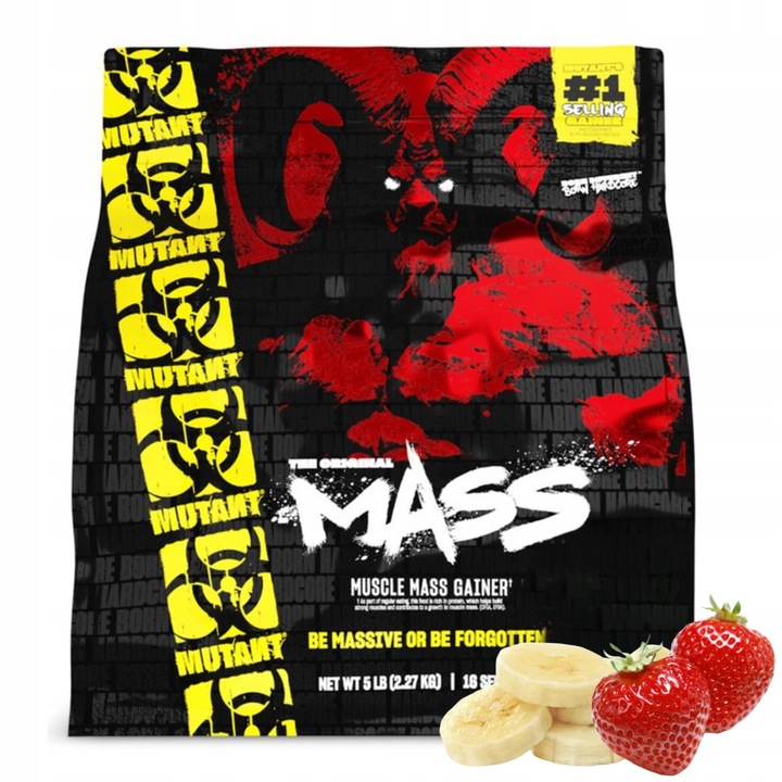 PVL MUTANT MASS 2270g GAINER Białko Węglowodany Truskawka banan