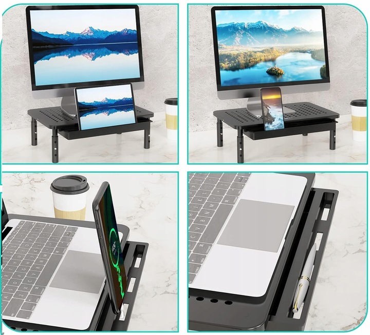 PODSTAWKA POD MONITOR DRUKARKE LAPTOPA Z SZUFLADĄ